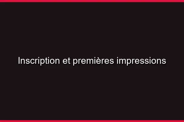 Inscription et premières impressions